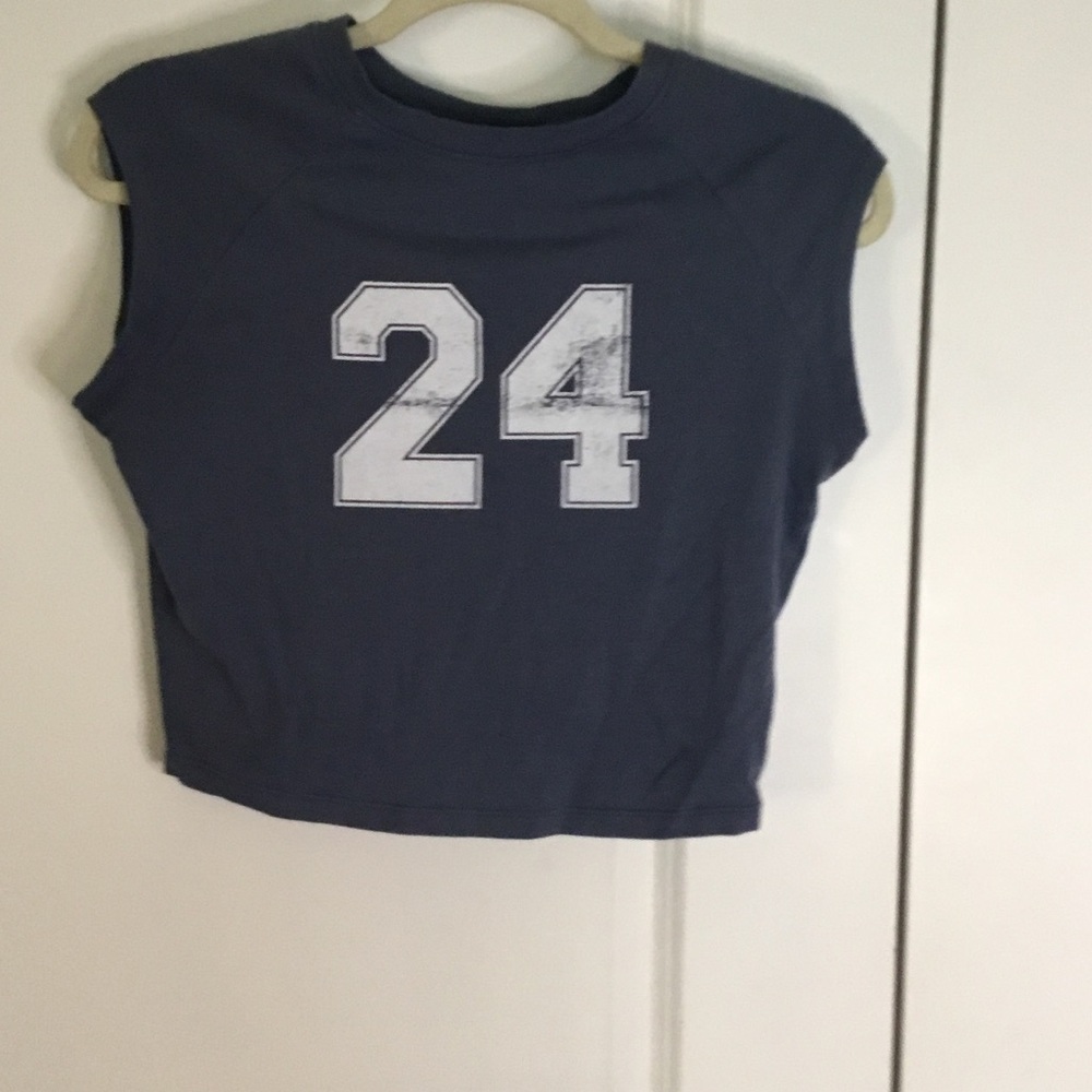 Target Blue and White Athletic Crop Top